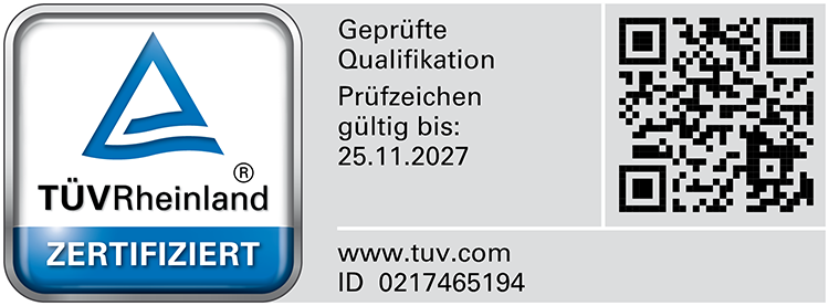 TÜV Rheinland Zertifikat
